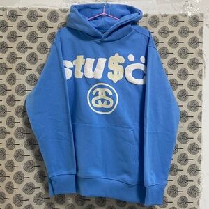 Stussy Unisex Casual Blue Hoodie